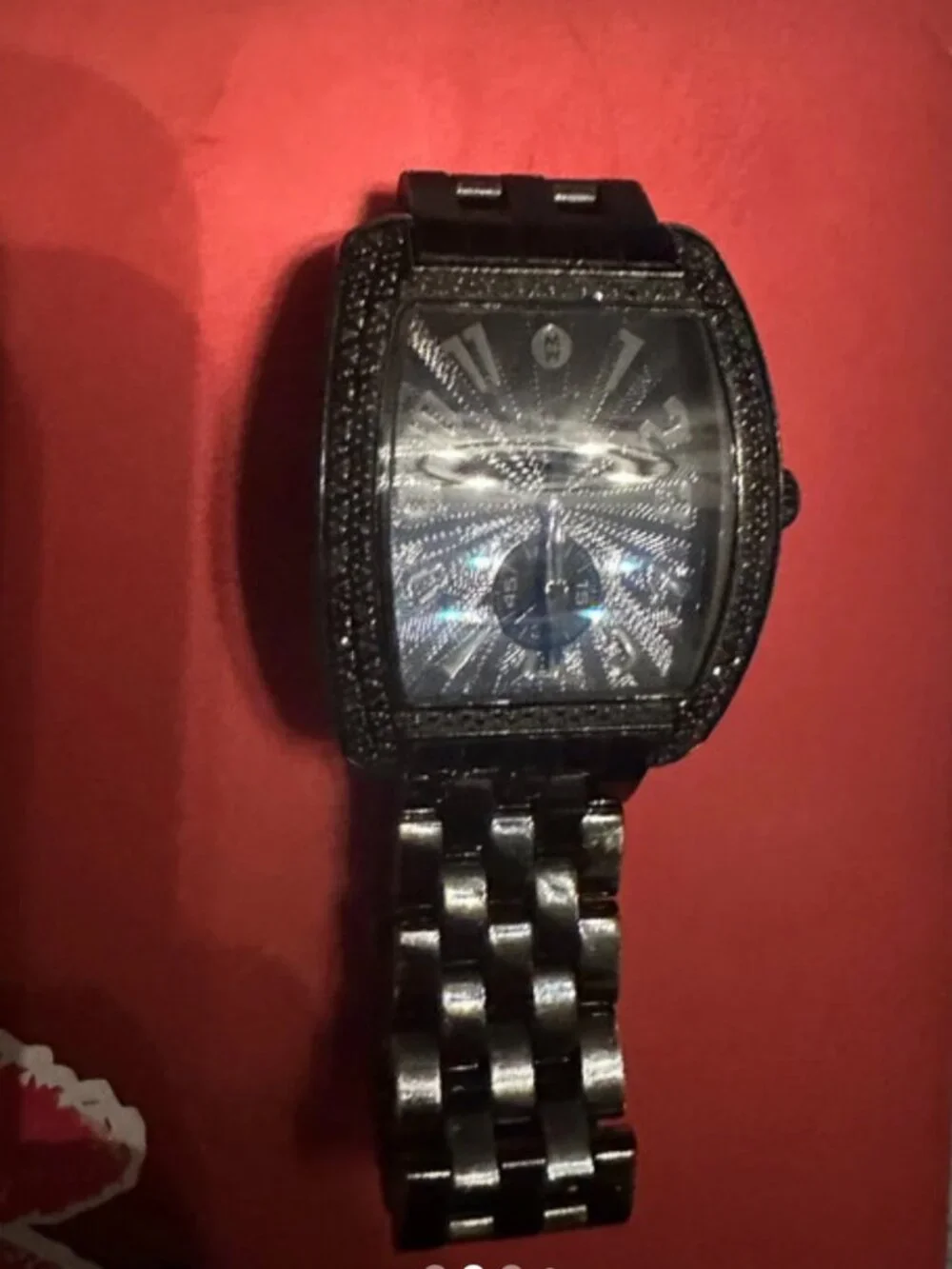 MICHELE Urban Noir XL Black Diamond Watch MW02M02E1937 Rare